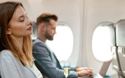 Schlafen im Flugzeug